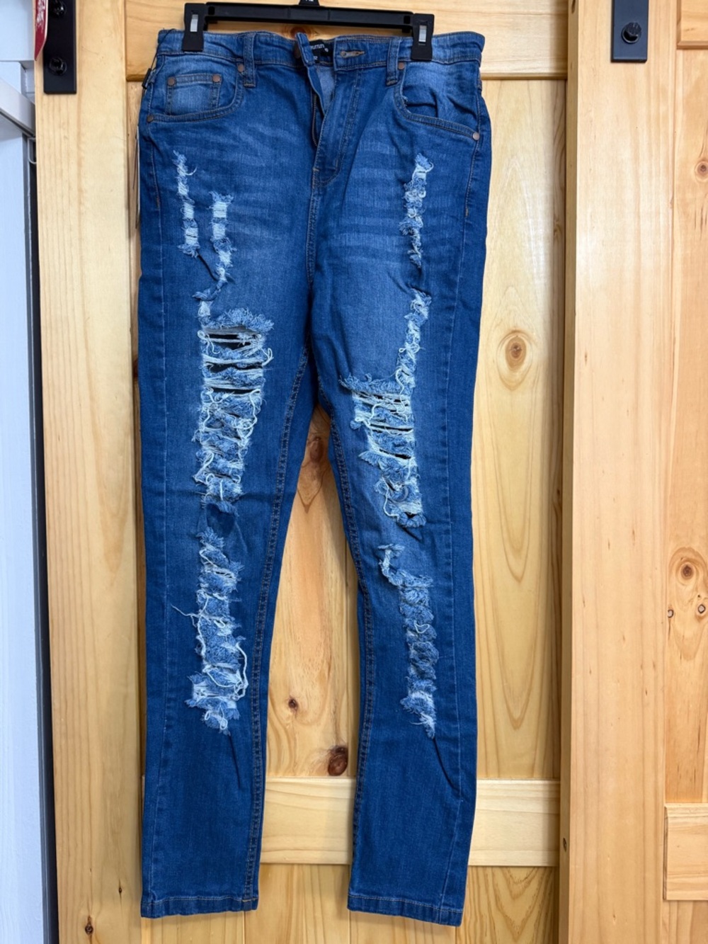 Distressed Skinny Women's Jeans - Blue